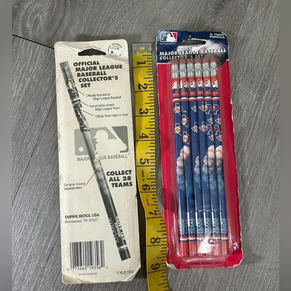 1993 Texas rangers MLB- unopened pencil sets- two packs - packaging has wear